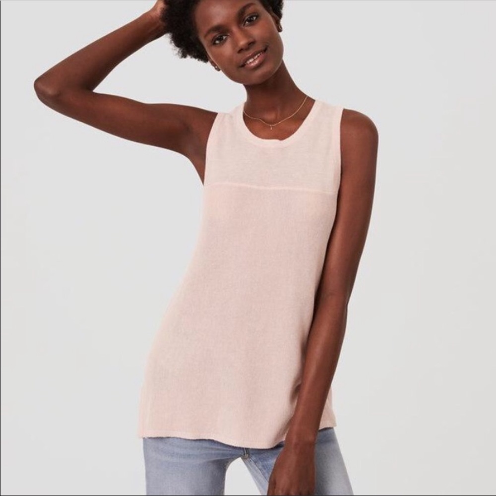 LOFT Pink Fine Knit Tank